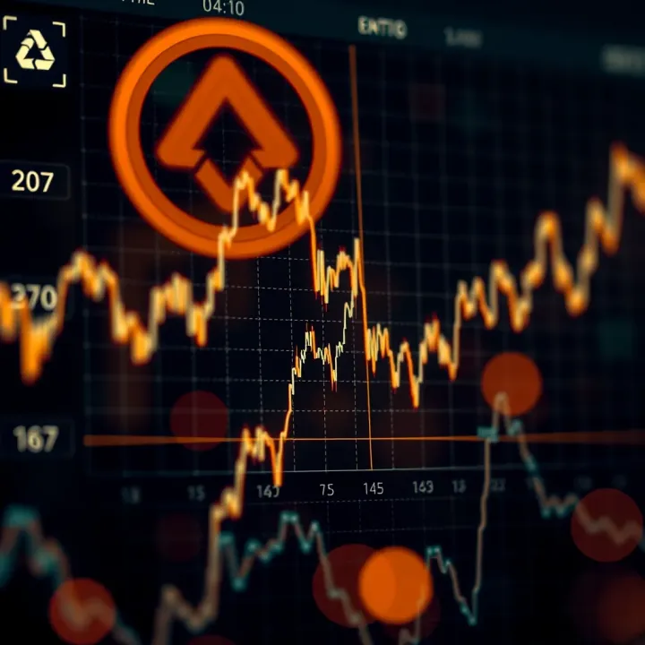 Graph showing fluctuations in Aptos cryptocurrency value over time with indicators of market trends