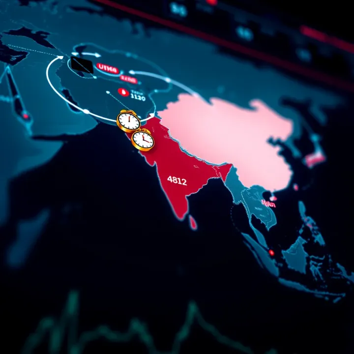 World map highlighting the Asian region with clock icons to represent forex trading session times relevant to Nigerian traders
