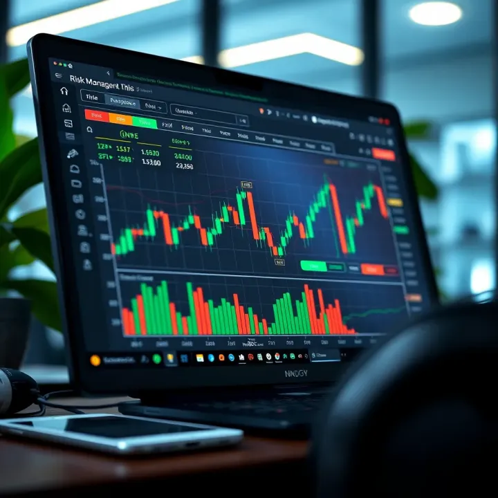 Illustration of a secure online trading interface highlighting risk management features
