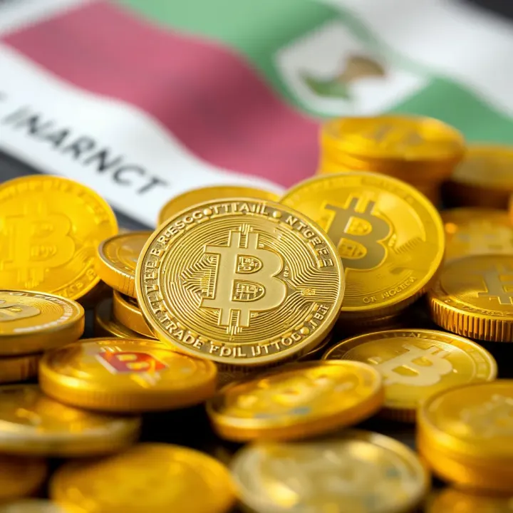 Digital coins representing various cryptocurrencies used in Nigerian trading markets