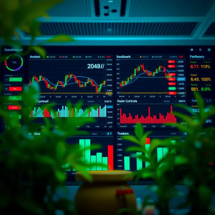 Dashboard with charts and risk management tools illustrating features of copy trading platforms