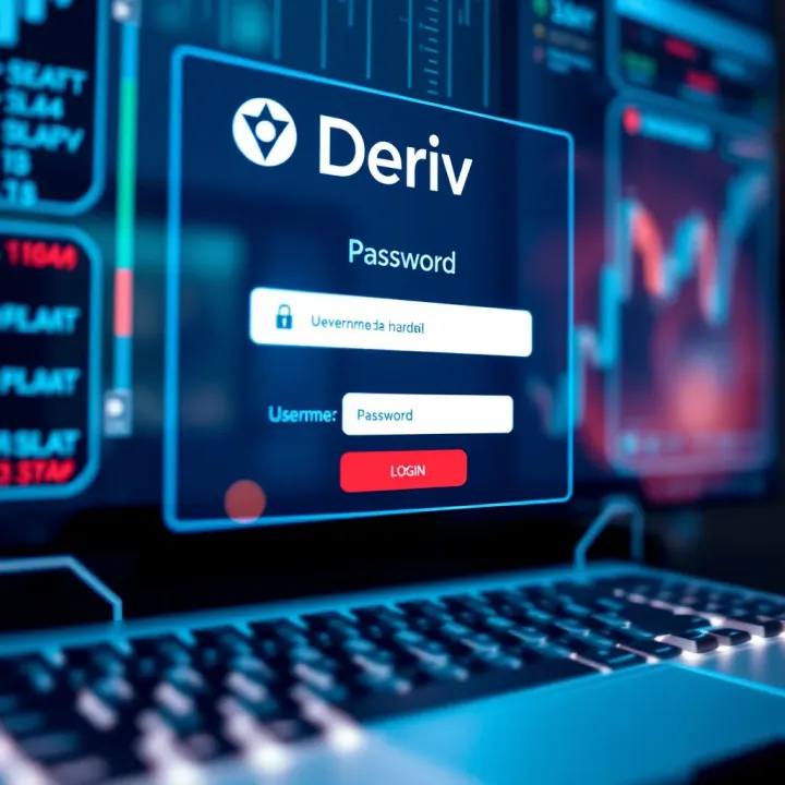 Secure login interface of Deriv platform showing username and password fields