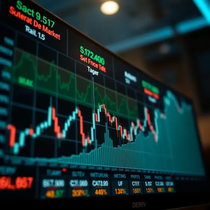 Graph showing synthetic price movements fluctuating in a simulated market environment