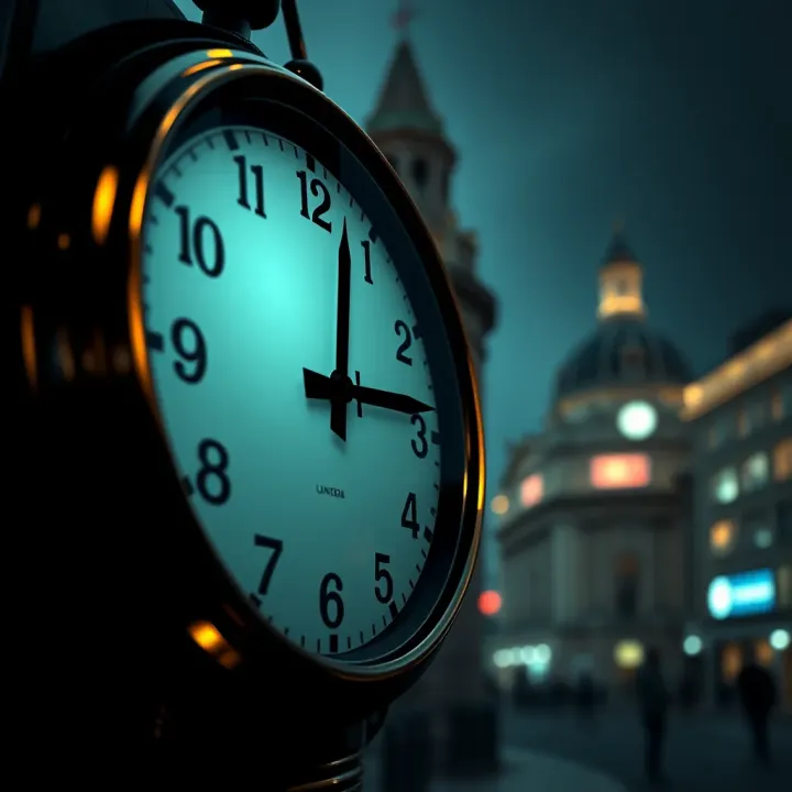 Clock showing the time difference between London and Nigeria