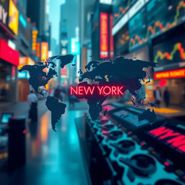 Forex trading session hours across major global time zones highlighting New York session