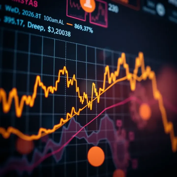 Graph depicting trends and fluctuations in Uniswap token price over time with key technical indicators