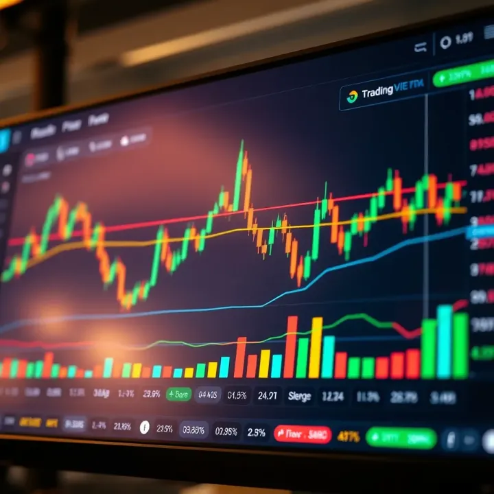 TradingView Chart Displaying Market Analysis Tools Screenshot of TradingView chart showing technical indicators and price movements used for market analysis
