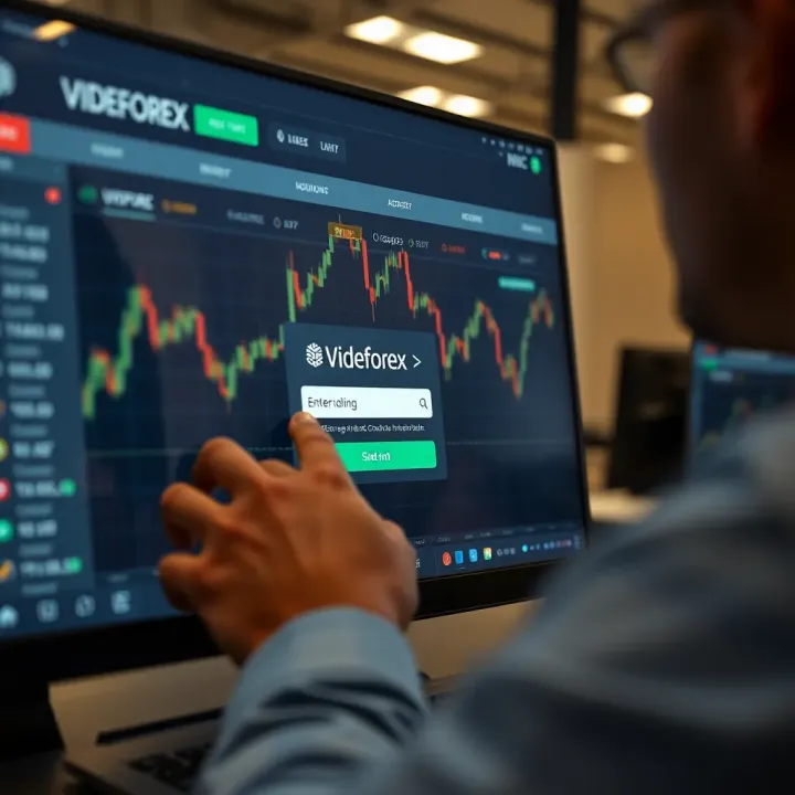 User entering login credentials on a secure trading platform