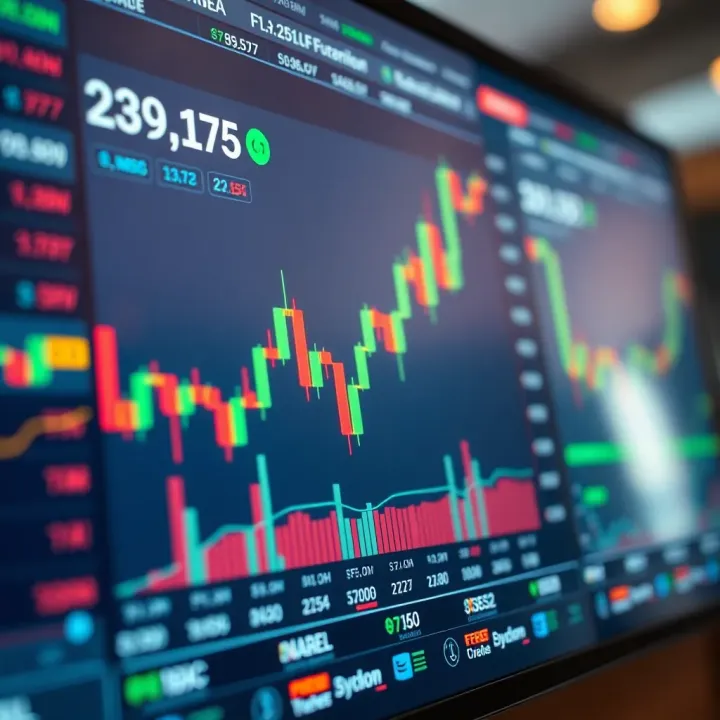 Illustration of secure digital trading platform interface with financial charts