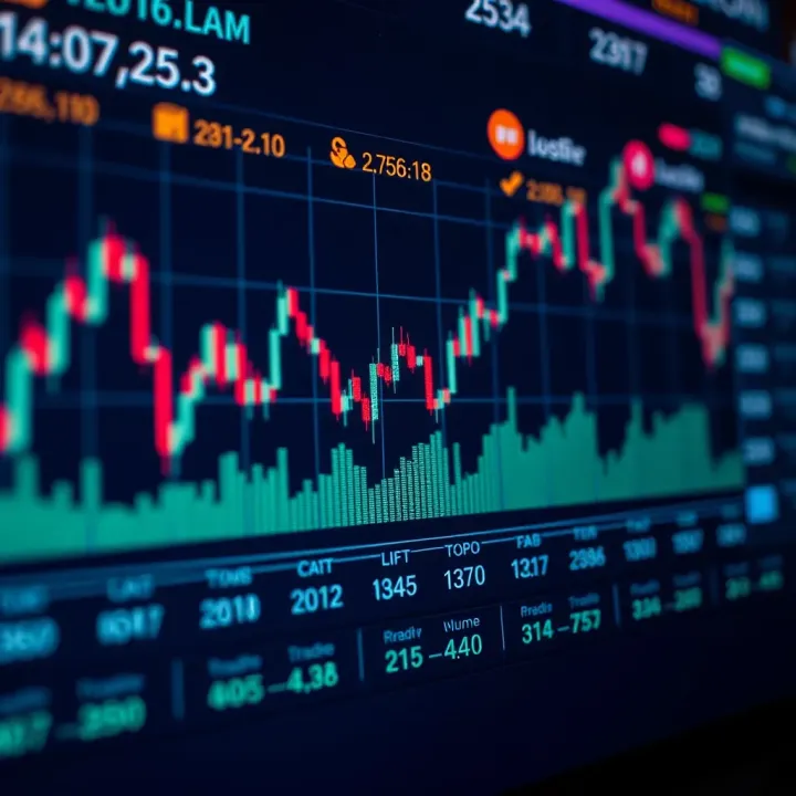 Graph showing Stellar Lumens market trends with price fluctuations and trading volume