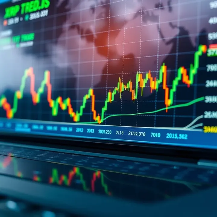 Graph showing XRP price fluctuations and market trends